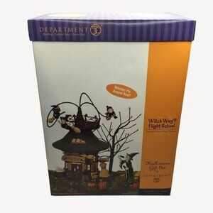 Department 56 Witch Way Flight School Snow Village Halloween Series Set 56.55347